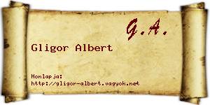 Gligor Albert névjegykártya